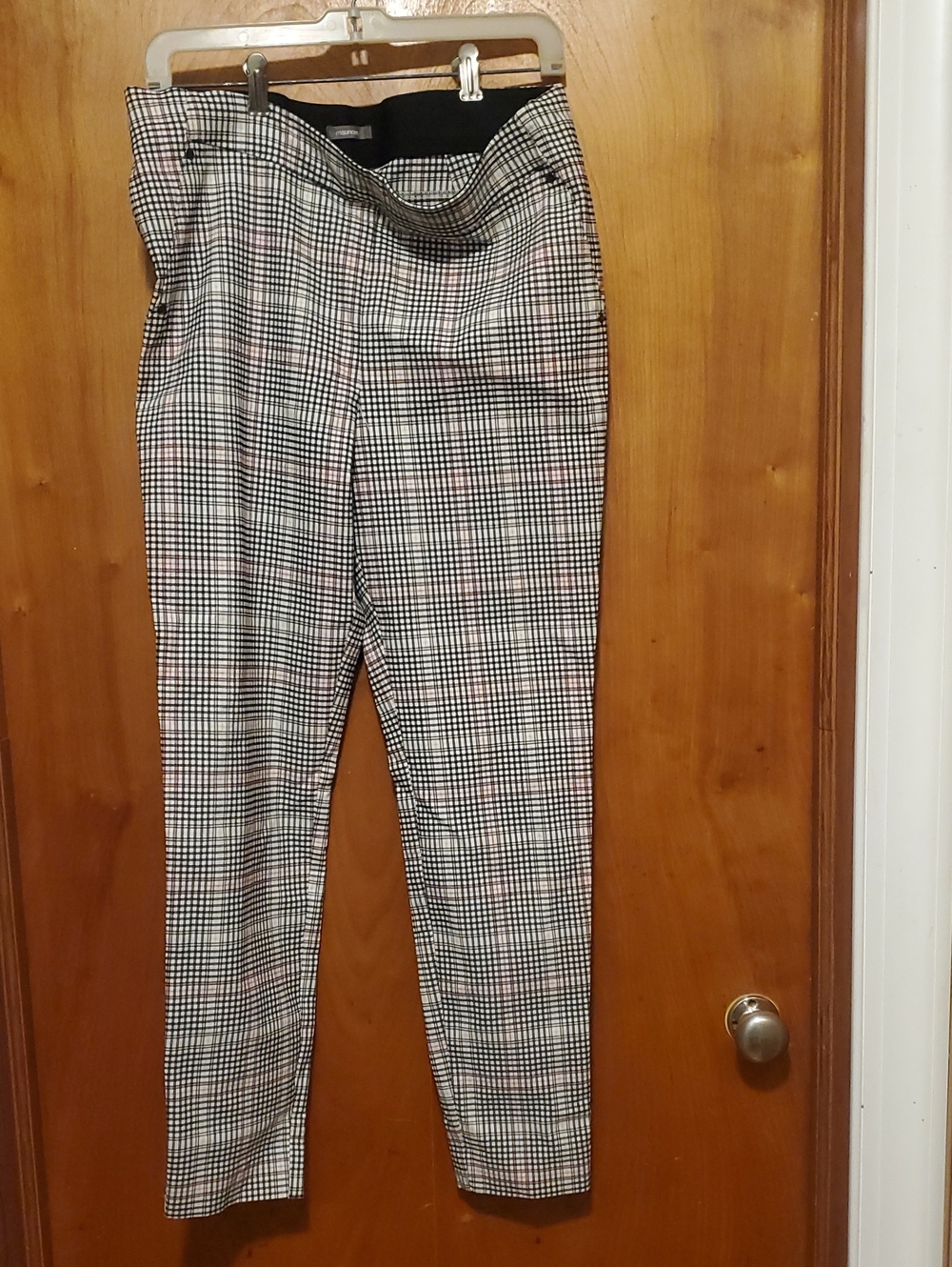 Maurices Black and White Plaid Straight Leg Pants